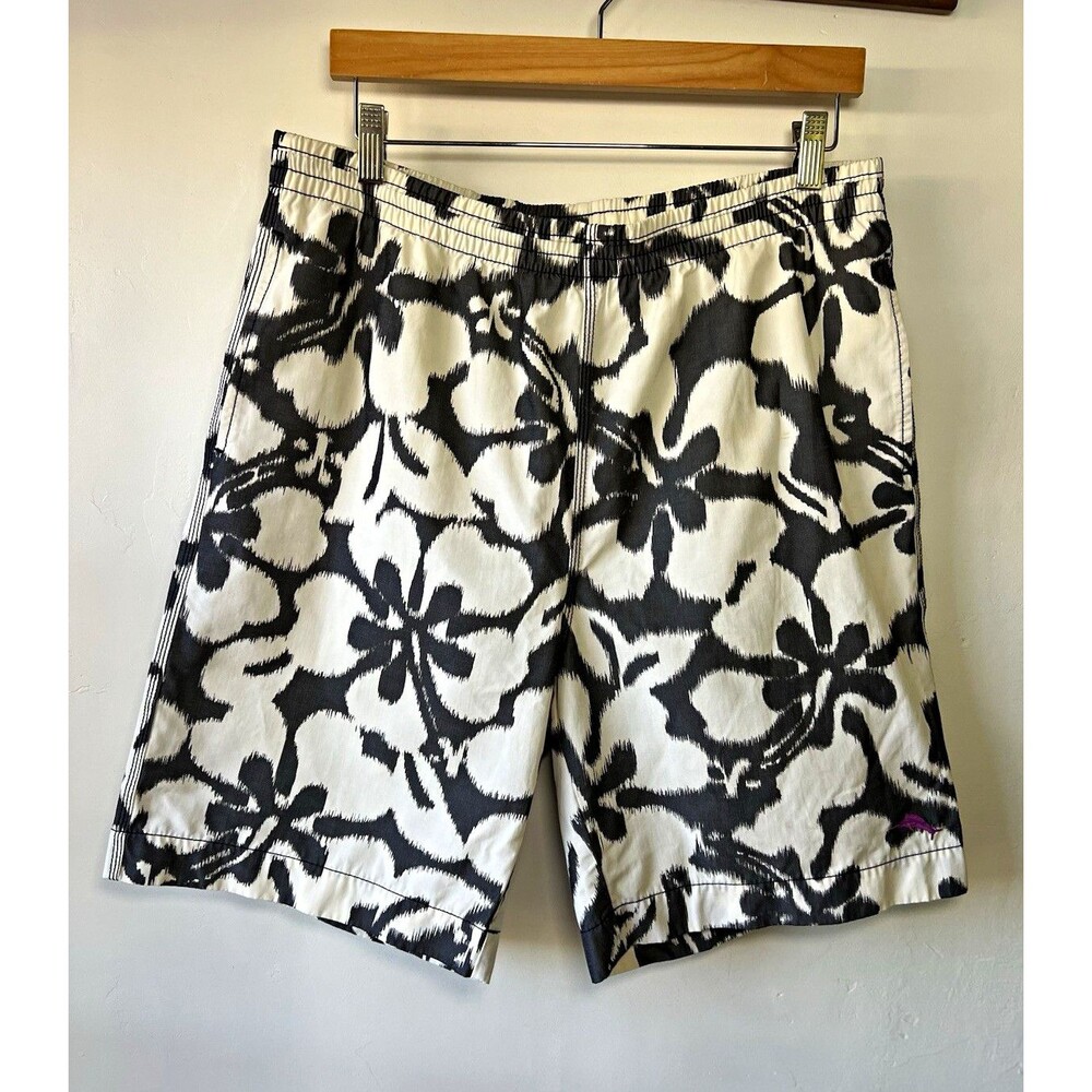 Tommy Bahama Men's Floral Swim Trunks Drawstring Mesh Lined Back Pocket Medium